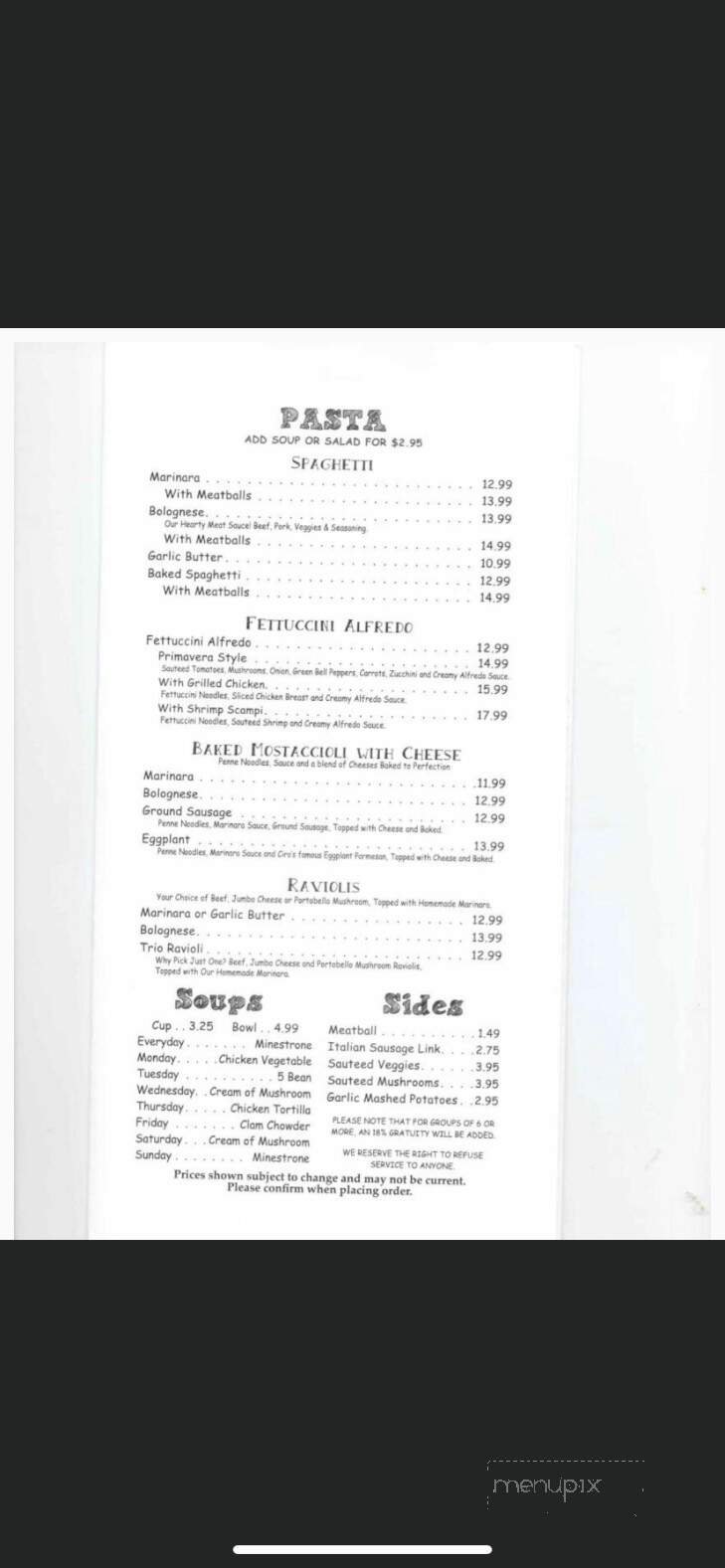 Menu page 2