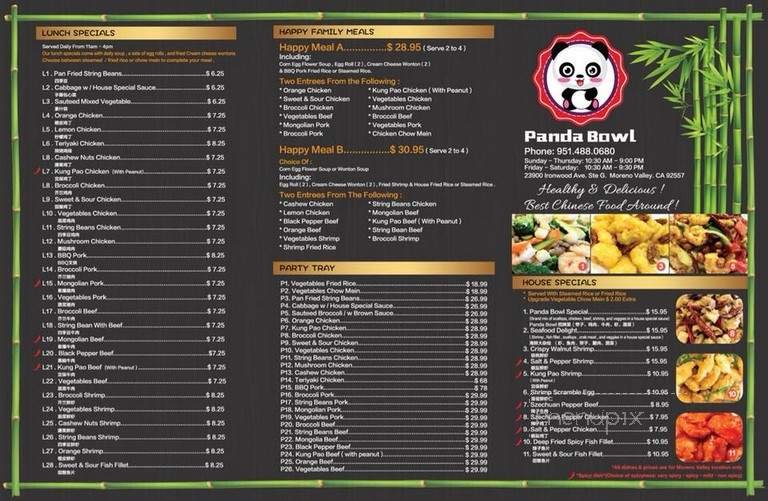 Menu page 1