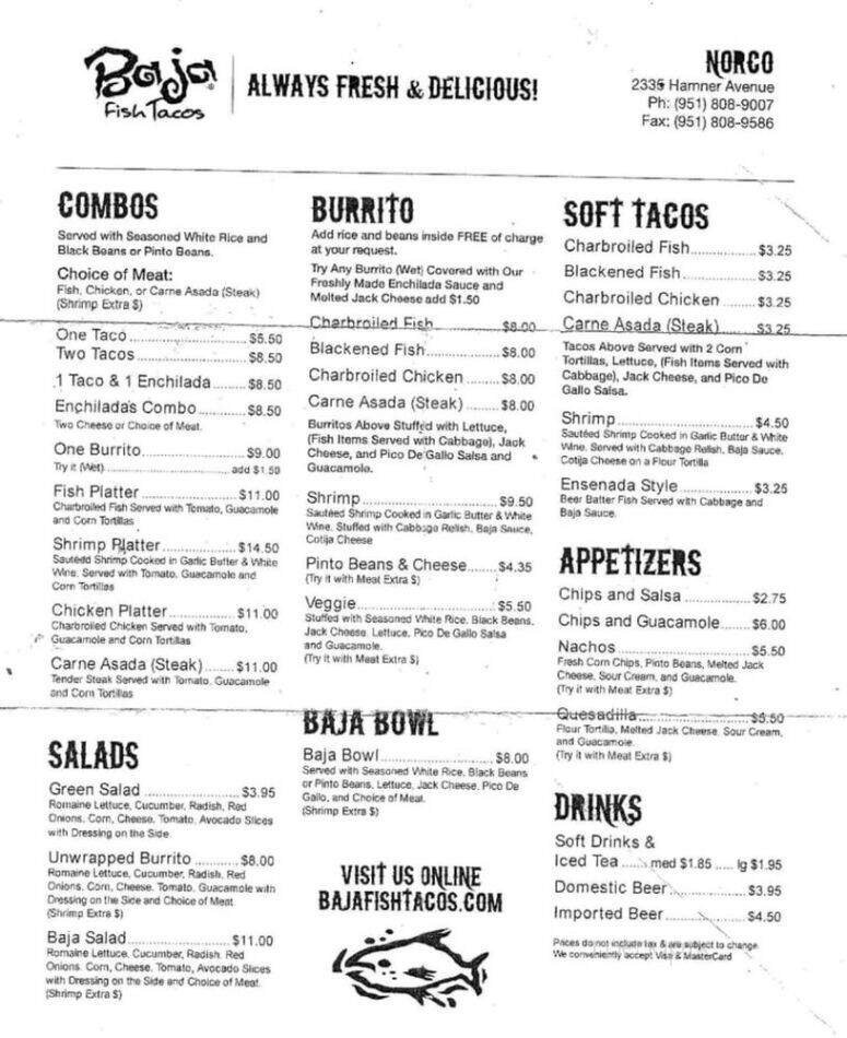Menu page 1