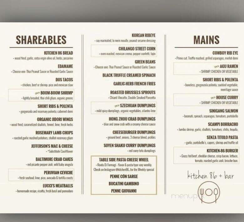Menu page 1