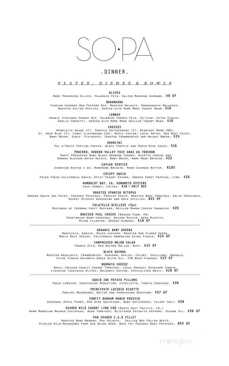 Menu page 1