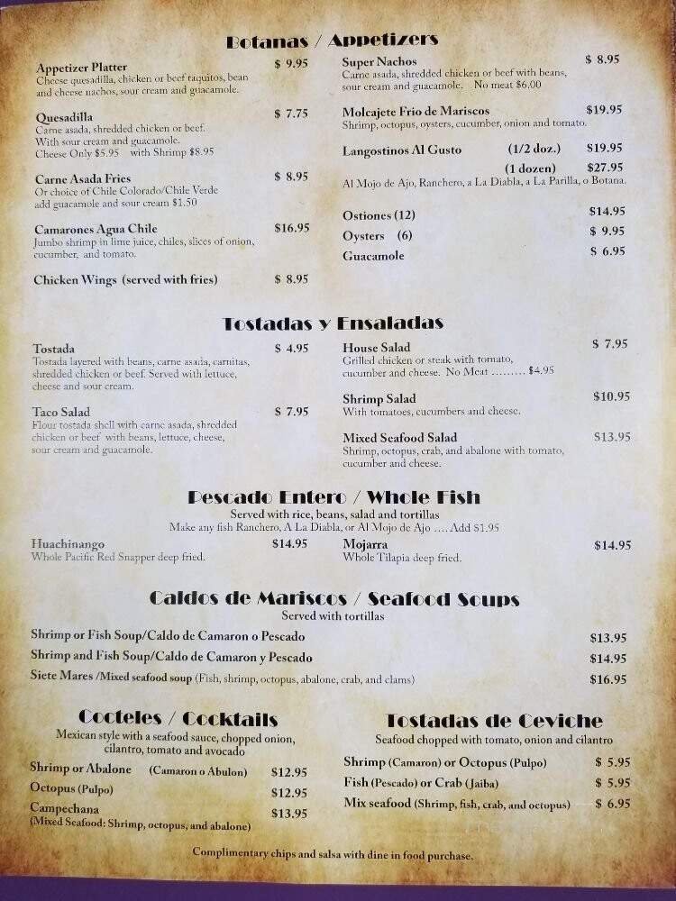 Menu page 1