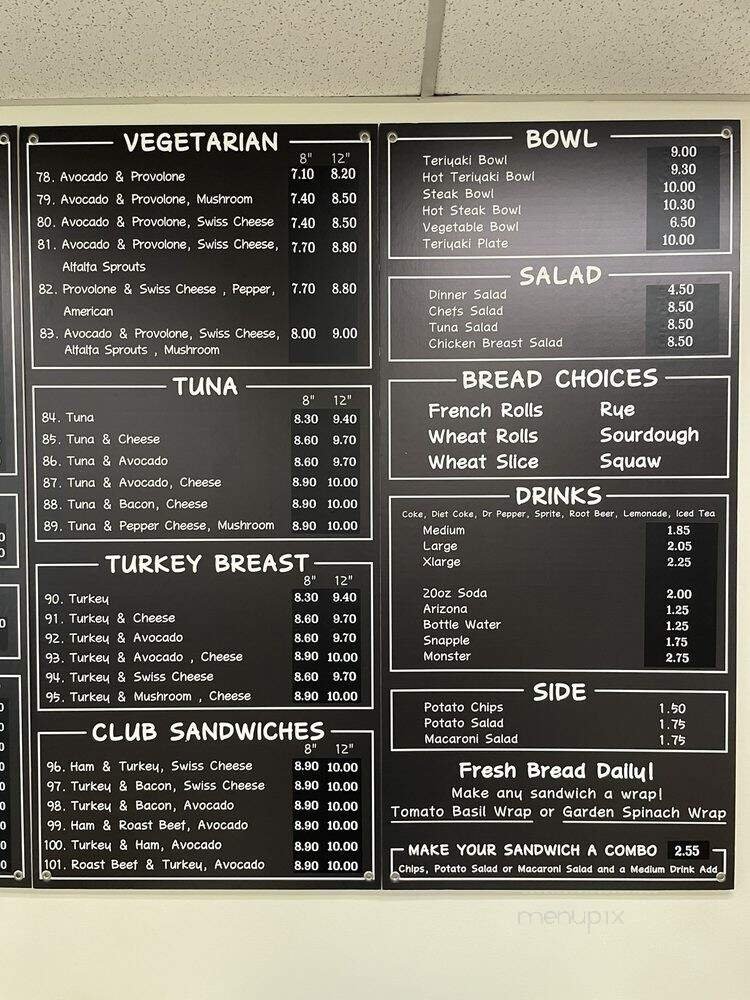 Menu page 1