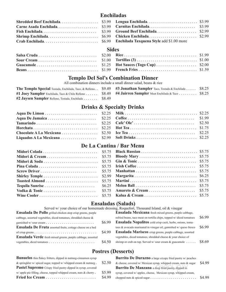 Menu page 3