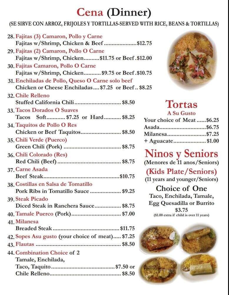 Menu page 1