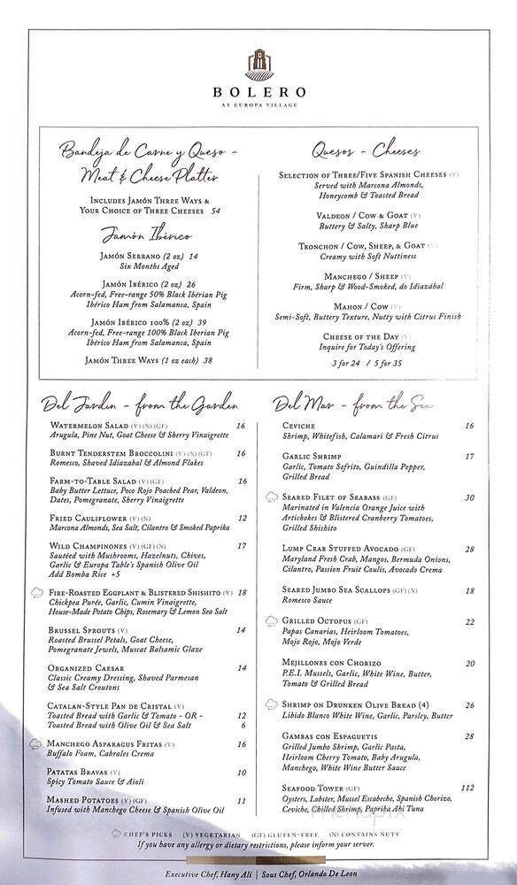Menu page 1
