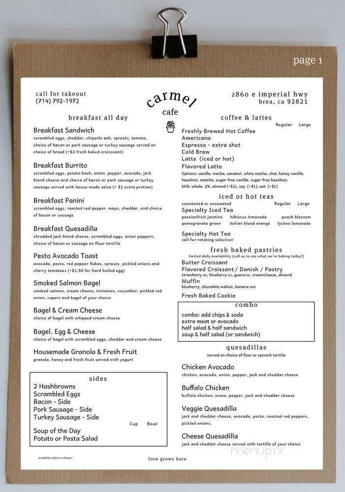 Menu page 2
