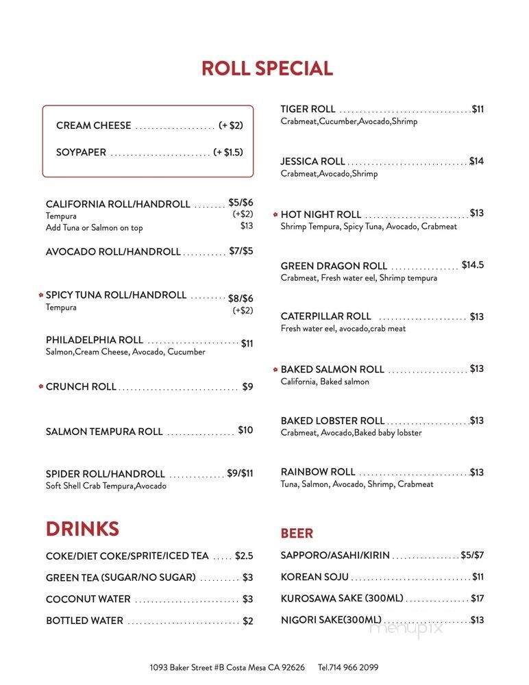 Menu page 1