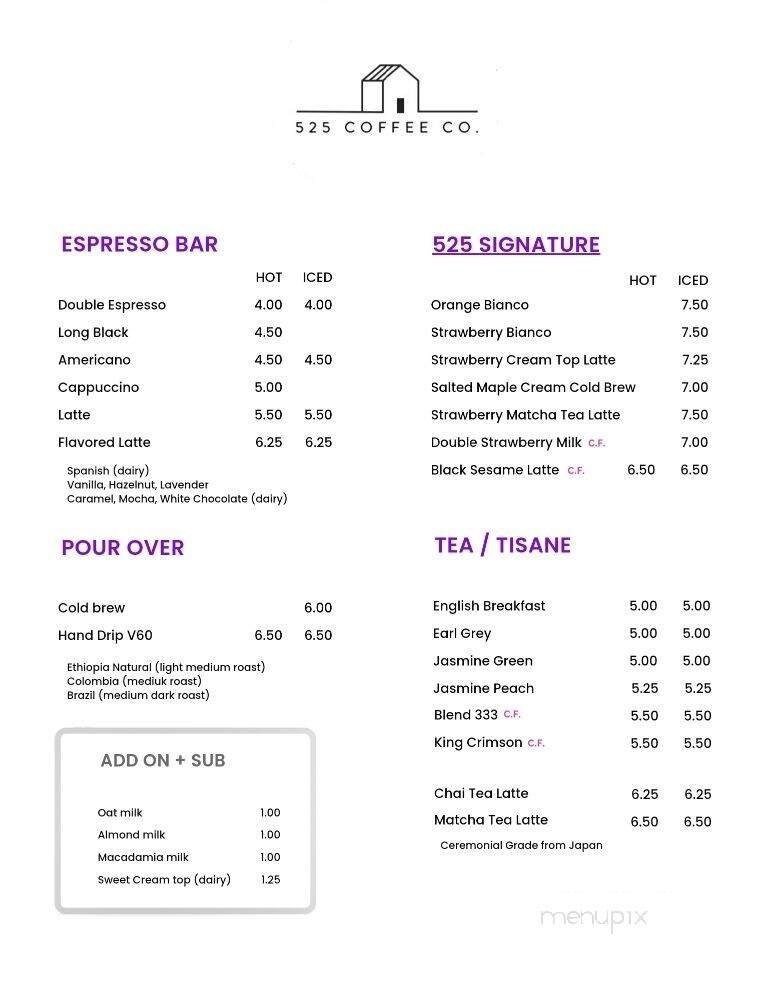 Menu page 1