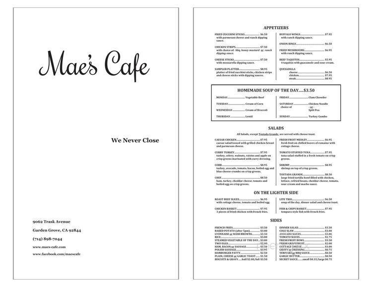 Menu page 1