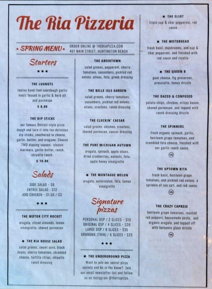 Menu page 1