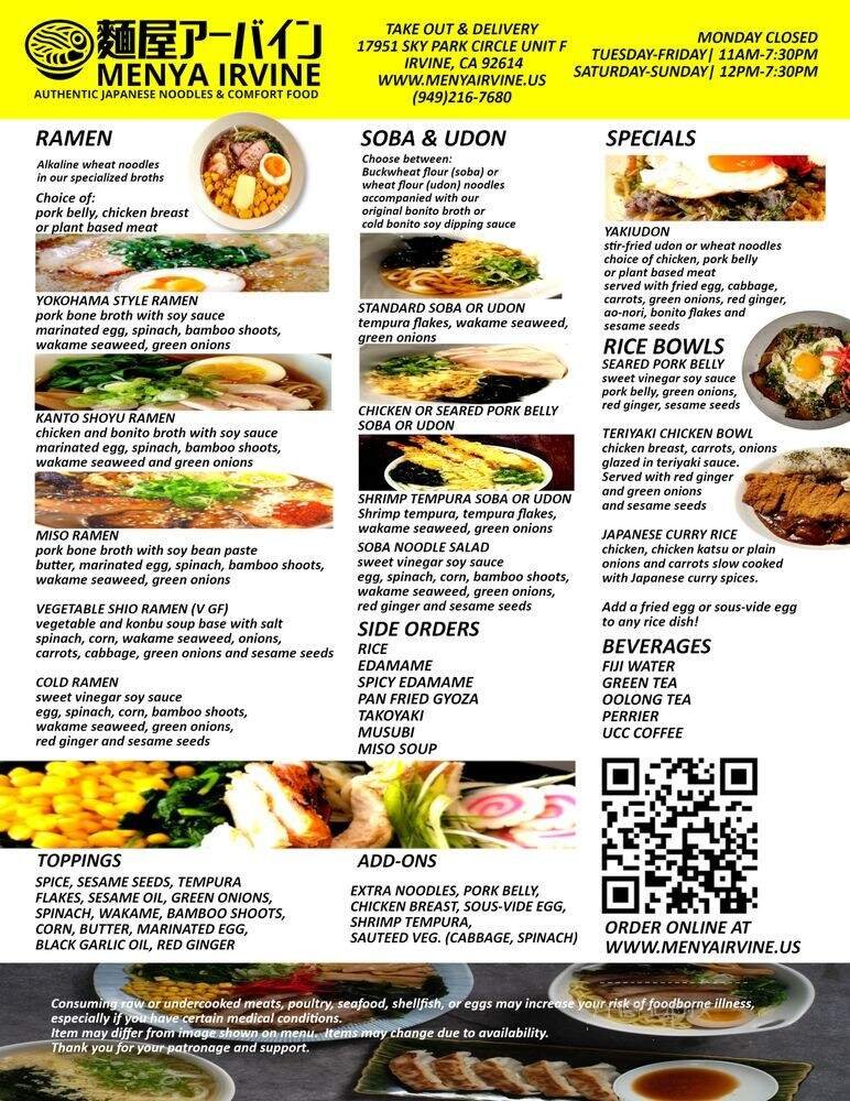 Menu page 1