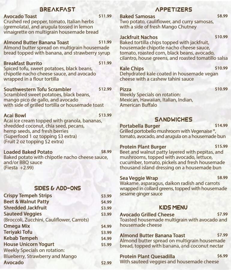 Menu page 1