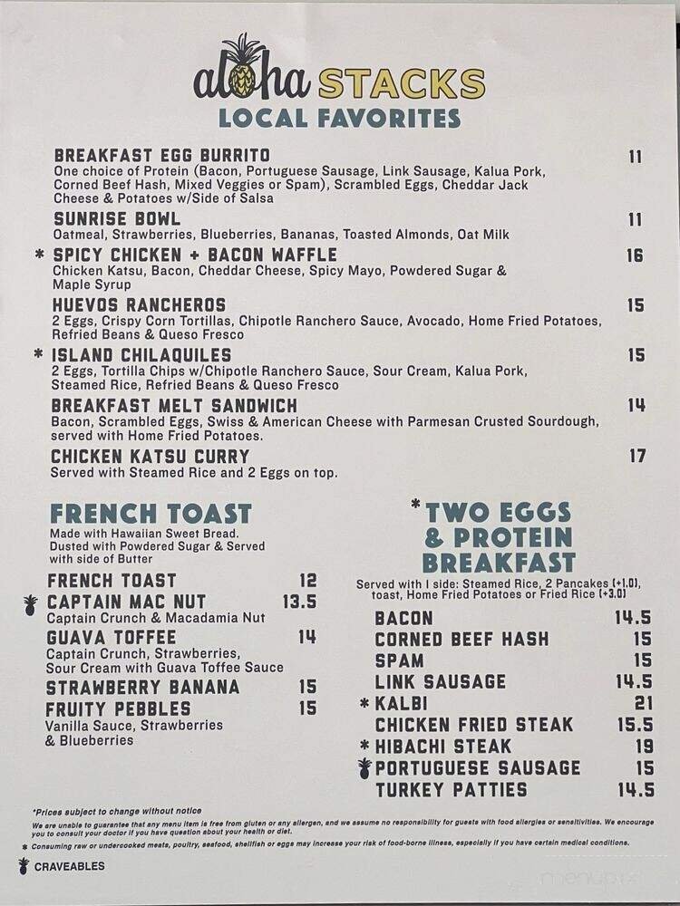 Menu page 1