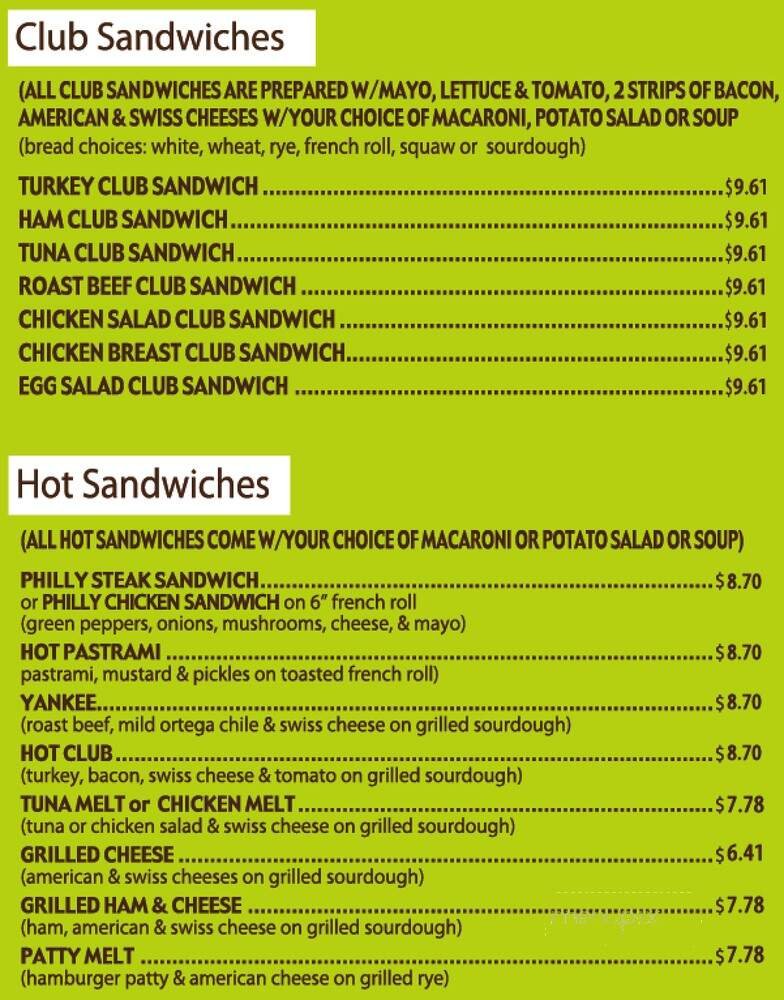 Menu page 2