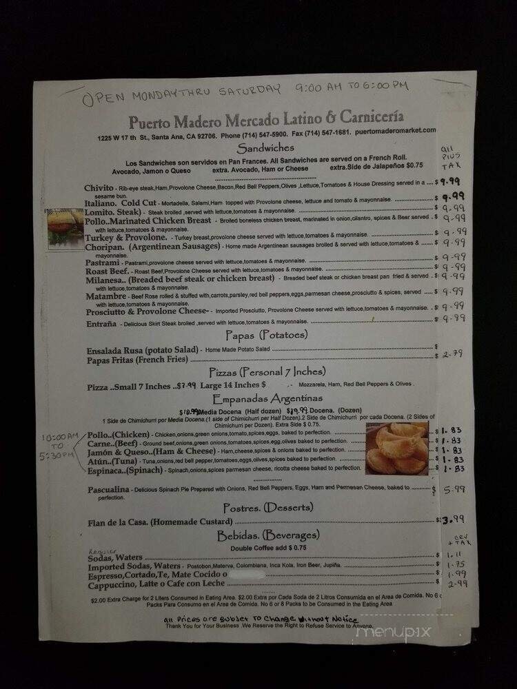 Menu page 1