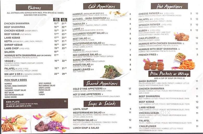 Menu page 1