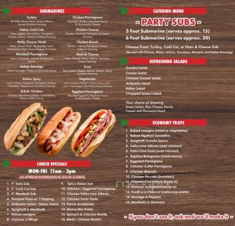 Menu page 1