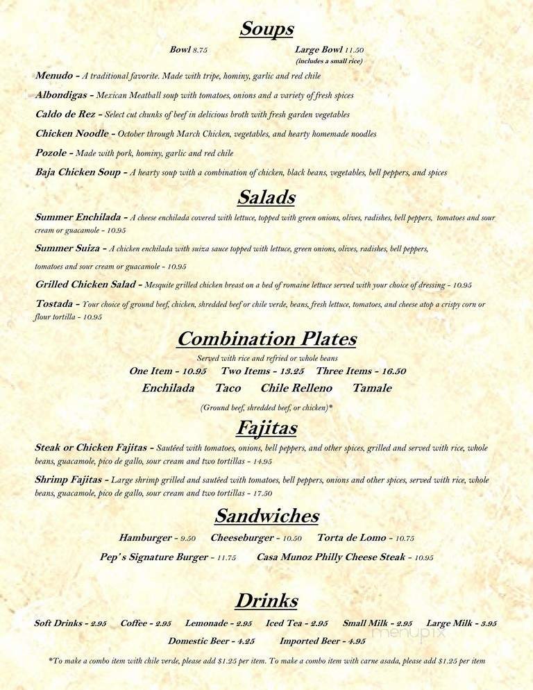Menu page 1