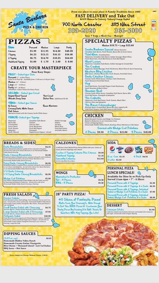 Menu page 1