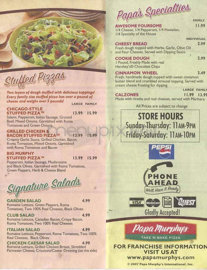 Menu page 1