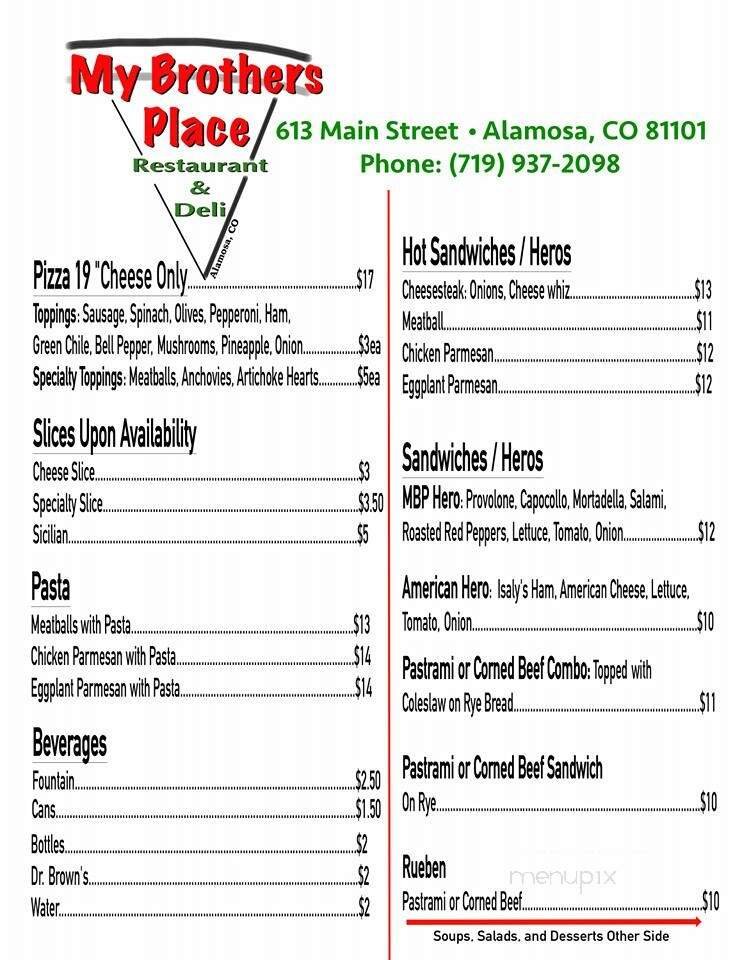 Menu page 1