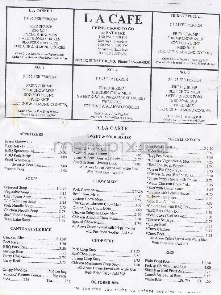 Menu page 1