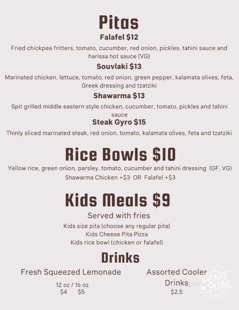 Menu page 1