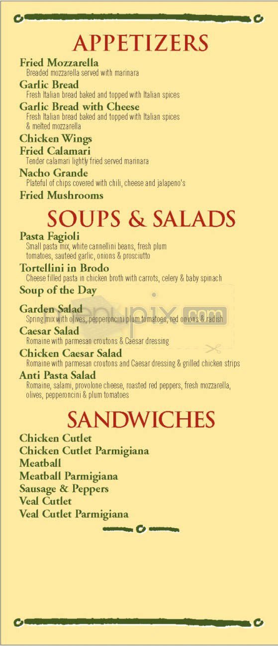 Menu page 1