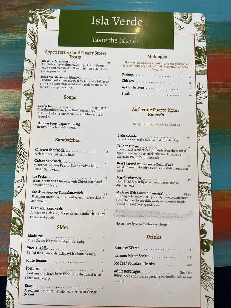 Menu page 1