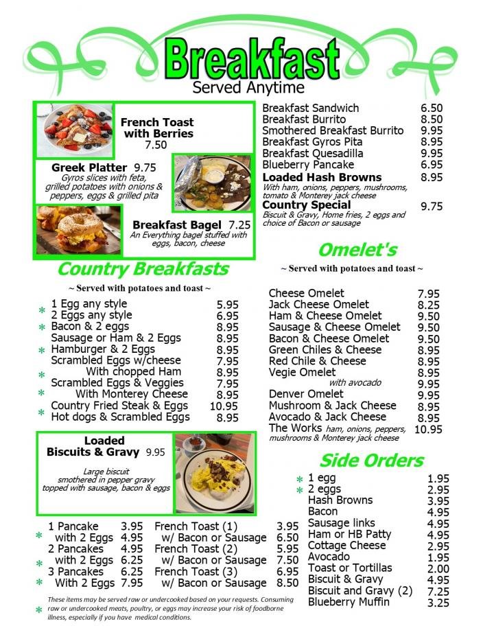 Menu page 1