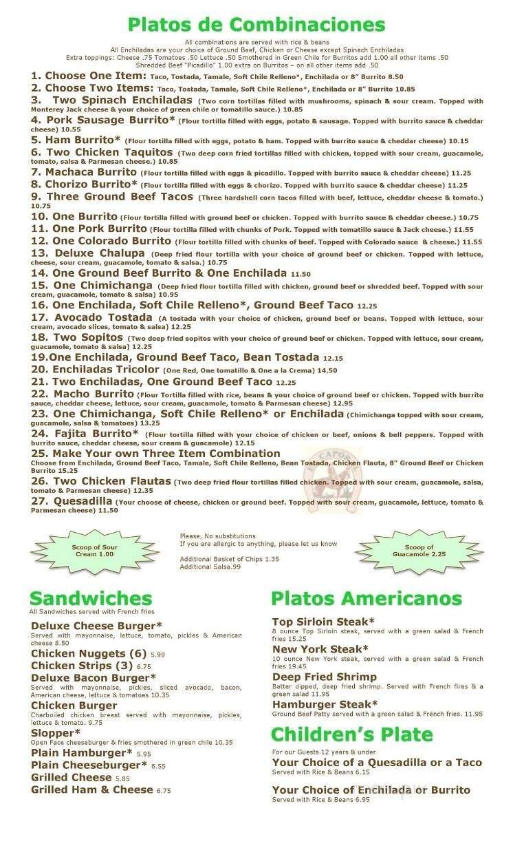 Menu page 1
