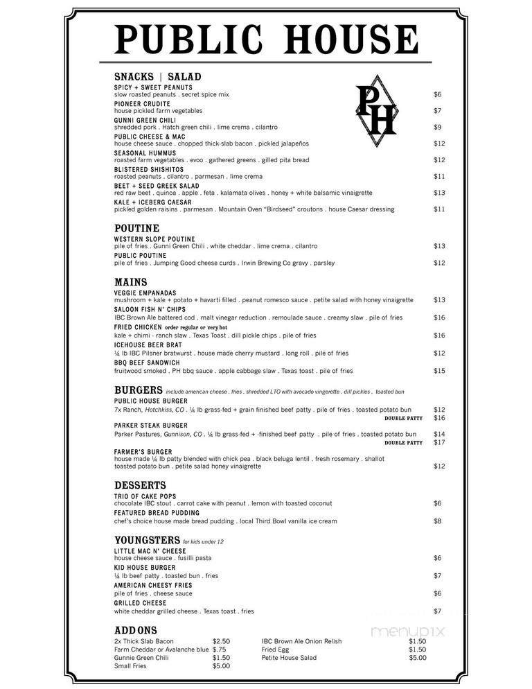 Menu page 1