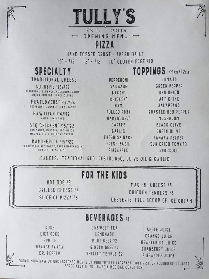 Menu page 1