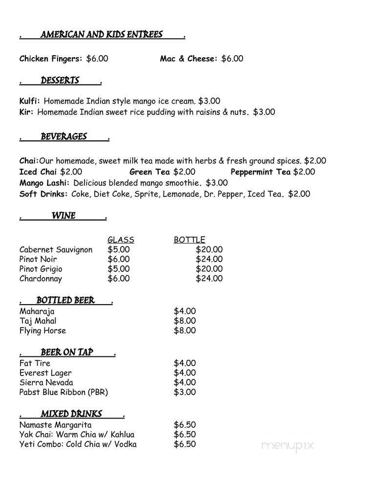 Menu page 3