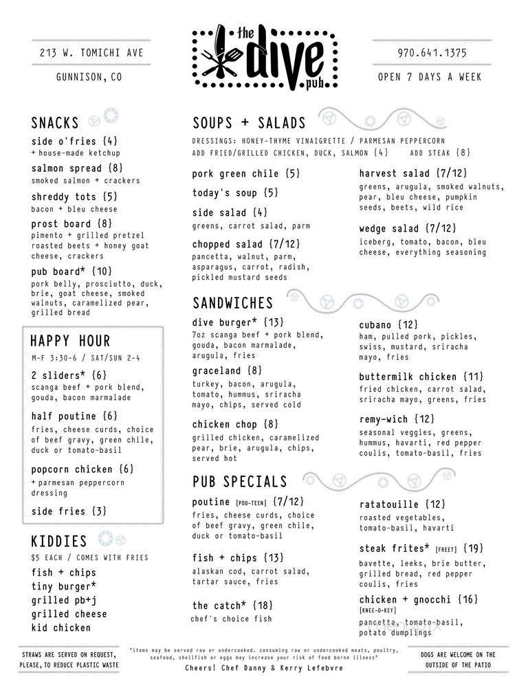 Menu page 1