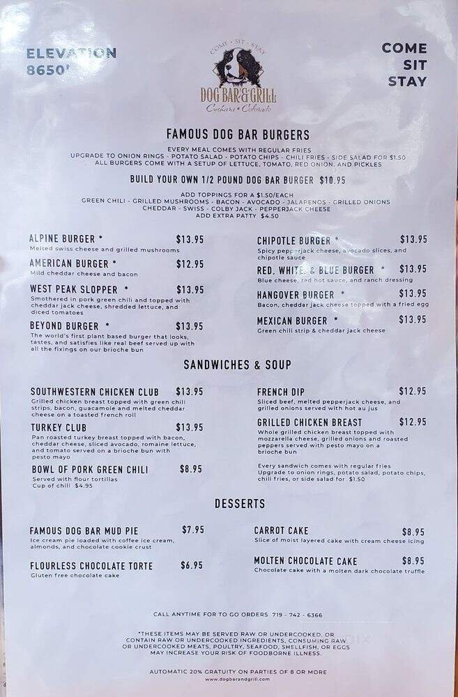 Menu page 1