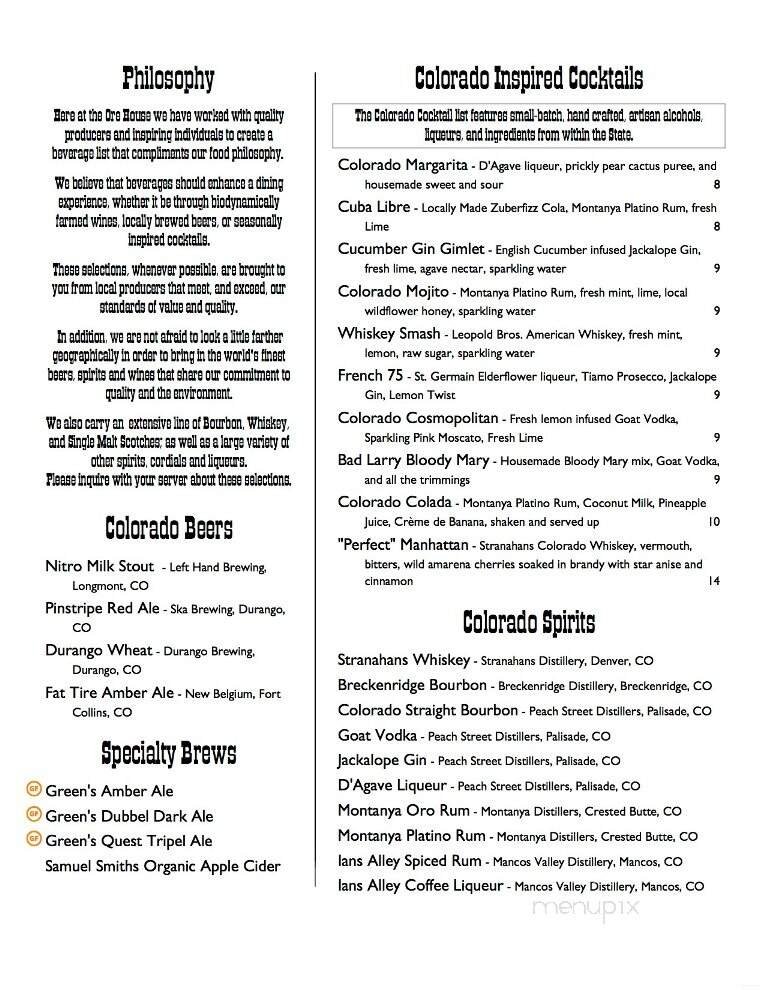 Menu page 1