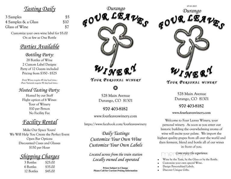 Menu page 1