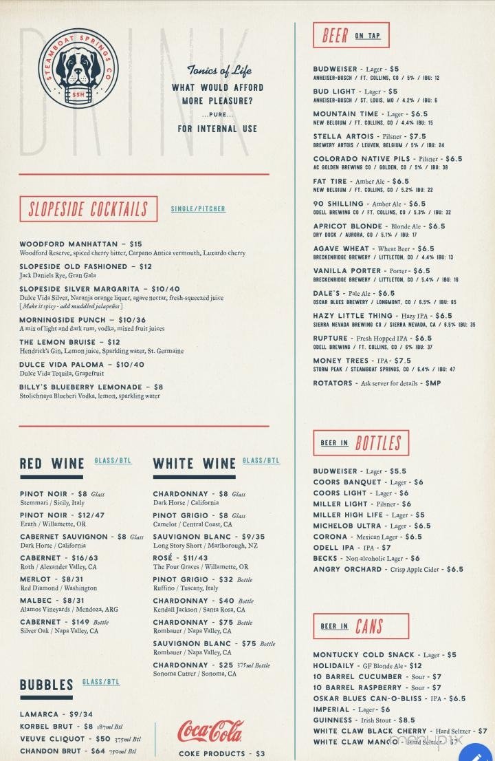 Menu page 1