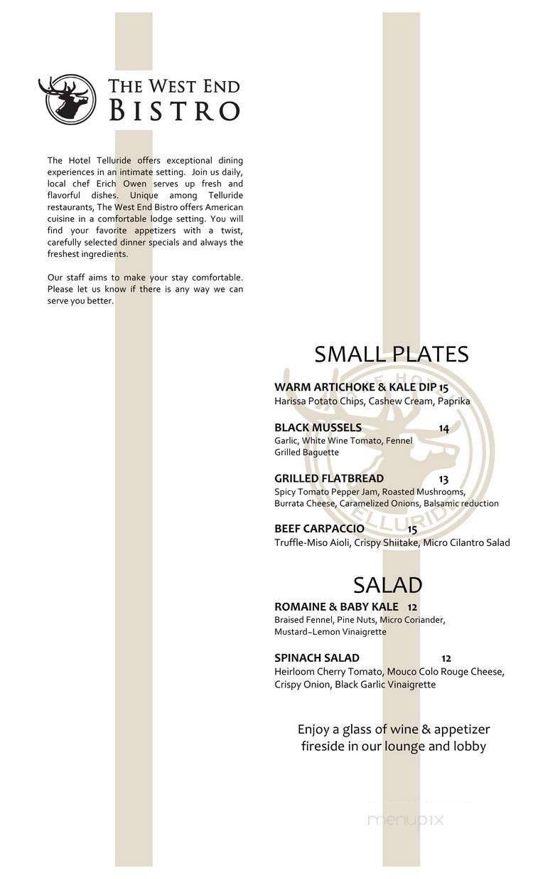 Menu page 1