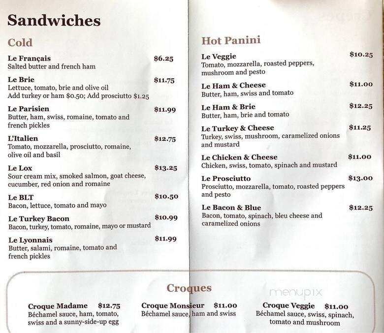 Menu page 1
