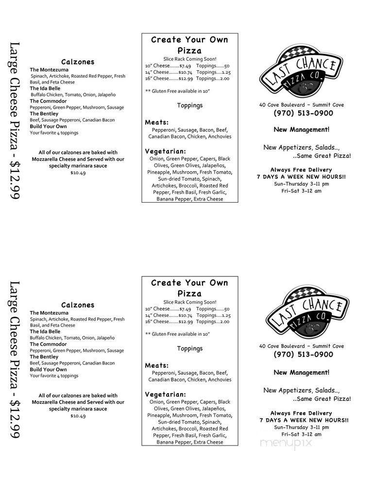 Menu page 1