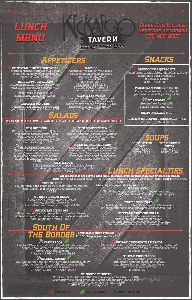 Menu page 1
