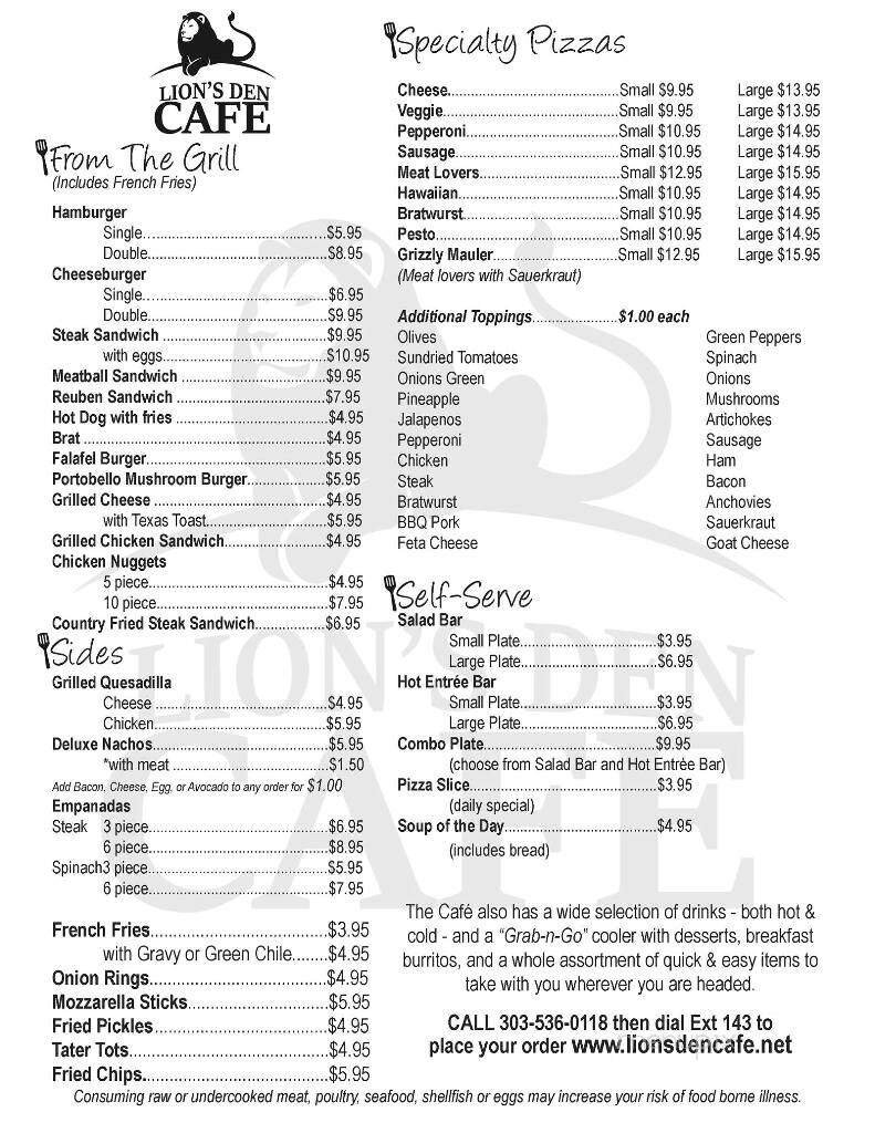 Menu page 1