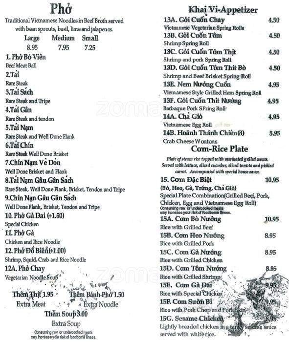 Menu page 1