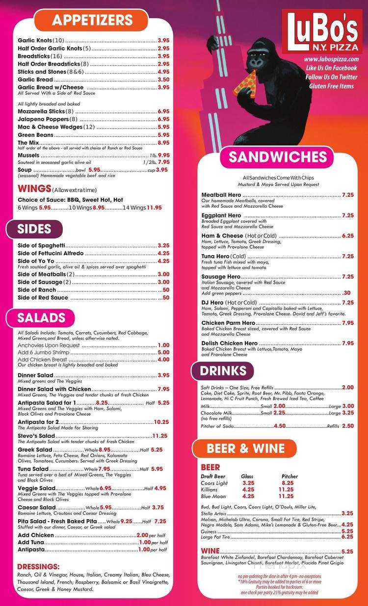 Menu page 1