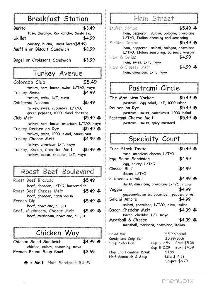 Menu page 1