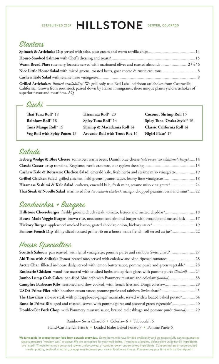Menu page 1