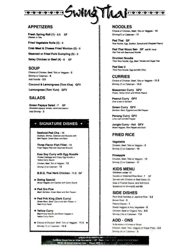 Menu page 1